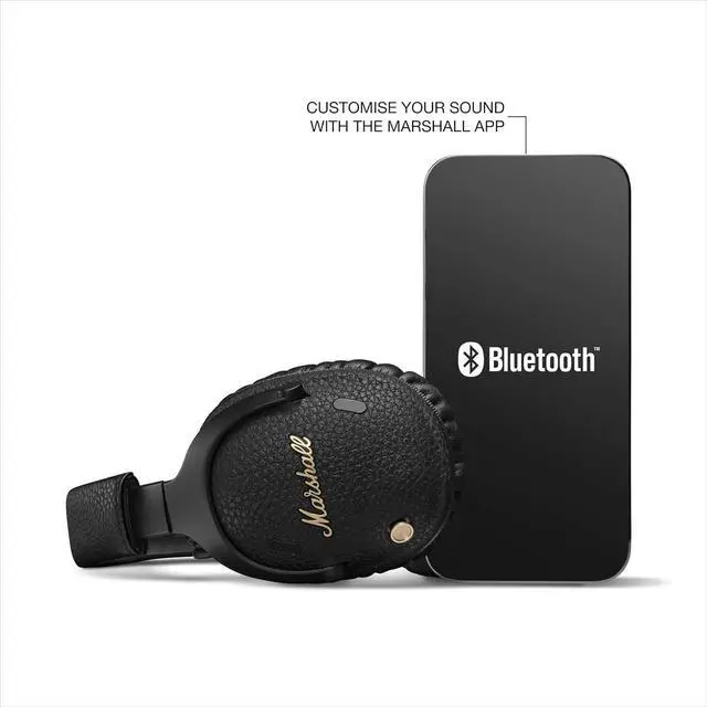 Alt view image 6 of 7 - Marshall Monitor III A.N.C. Over-Ear Bluetooth Headphones - Active Noise Cancelling with Microphone | 100+ Hrs Wireless Playtime | Lightweight, Foldable Design for Travel - Black