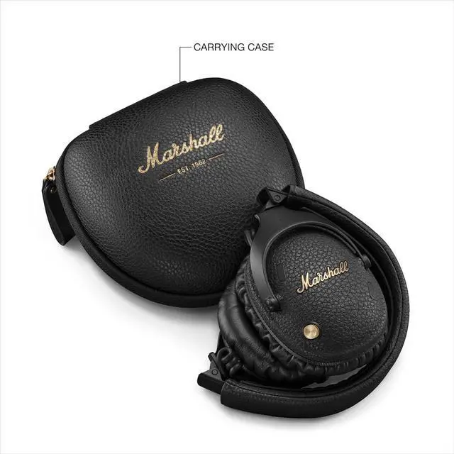 Alt view image 5 of 7 - Marshall Monitor III A.N.C. Over-Ear Bluetooth Headphones - Active Noise Cancelling with Microphone | 100+ Hrs Wireless Playtime | Lightweight, Foldable Design for Travel - Black