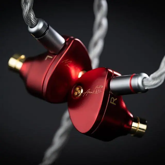 Alt view image 4 of 6 - Moondrop ARIA 2 RED in-Ear Headphone with 0.78 2 Pin Cable Replaceable Plugs 3.5/4.4mm Earphone