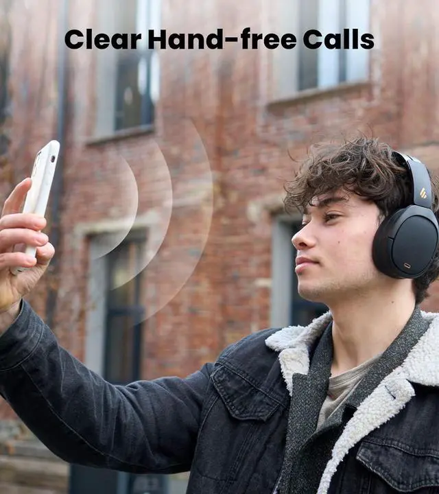Alt view image 4 of 7 - Edifier W80 Over Ear Headphones with -49dB Active Noise Cancelling, LDAC AAC Hi-Res Wired & Wireless, AI Clear Call, Fast Charging, Multipoint Connection, Bluetooth V5.4 - Black