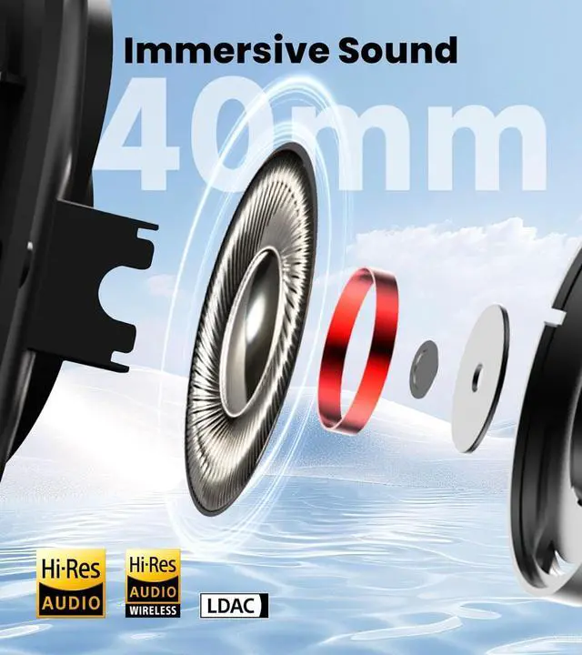 Alt view image 5 of 7 - Edifier W80 Over Ear Headphones with -49dB Active Noise Cancelling, LDAC AAC Hi-Res Wired & Wireless, AI Clear Call, Fast Charging, Multipoint Connection, Bluetooth V5.4 - Black