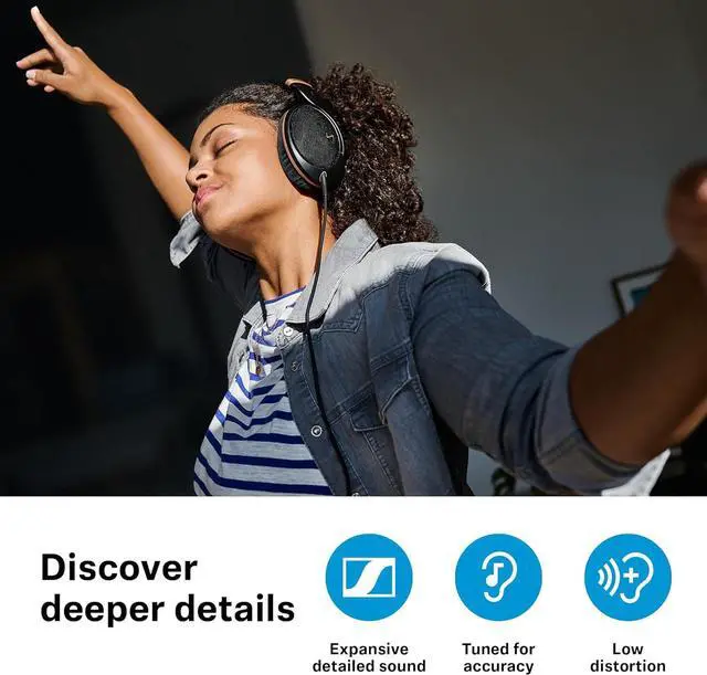 Alt view image 2 of 6 - Sennheiser HD 505 Headphones, Wired, Over-Ear, with Transparent Sound and Controlled Bass, Enhanced Wearing Comfort, for Music, Work and Gaming  incl. 1.80 m Cable, Drawstring Bag  Copper Edition
