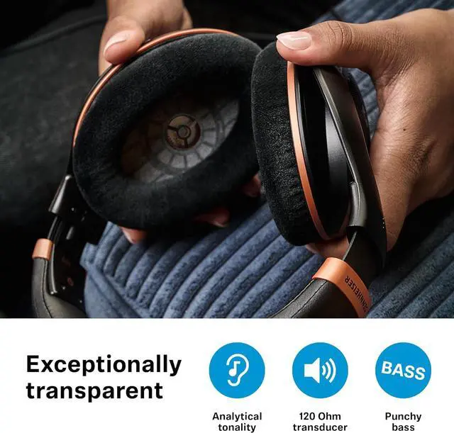Alt view image 3 of 6 - Sennheiser HD 505 Headphones, Wired, Over-Ear, with Transparent Sound and Controlled Bass, Enhanced Wearing Comfort, for Music, Work and Gaming  incl. 1.80 m Cable, Drawstring Bag  Copper Edition