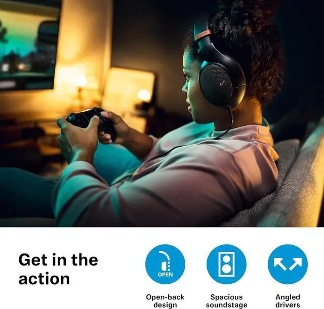 Alt view image 4 of 6 - Sennheiser HD 505 Headphones, Wired, Over-Ear, with Transparent Sound and Controlled Bass, Enhanced Wearing Comfort, for Music, Work and Gaming  incl. 1.80 m Cable, Drawstring Bag  Copper Edition