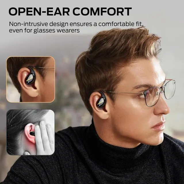 Alt view image 3 of 7 - Monster Open Ear AC520 Headphones, Bluetooth 6.0 Wireless Earbuds with HiFi Sound, Open Ear Earbuds with 24H Playtime, Unique Handbag Design, ENC Clear Call, IPX6 Resistance Wireless HeadphonesBlack