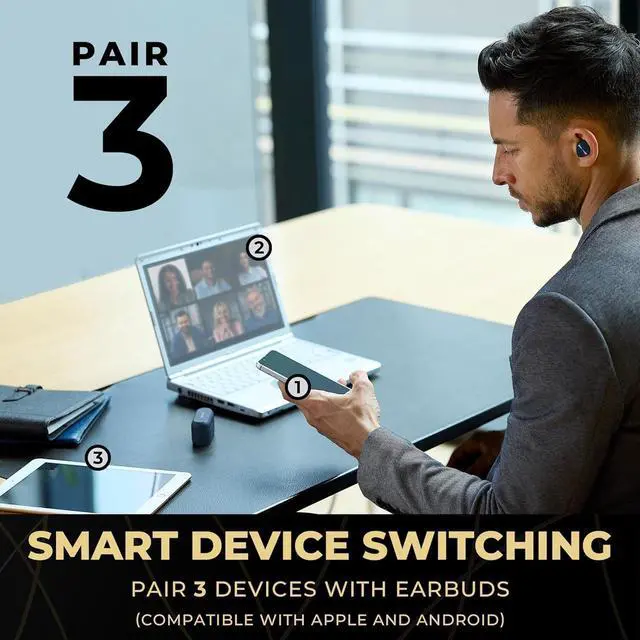 Alt view image 6 of 7 - Technics EAH-AZ80-A Premium Hi-Fi True Wireless Bluetooth Earbuds with Advanced Noise Cancelling - Midnight Blue