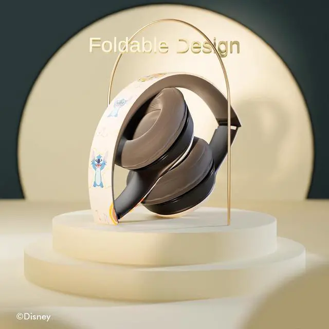 Alt view image 6 of 7 - Disney Stitch Disco Party Bluetooth Over-Ear Headphones, Wireless Foldable Headset with Built-in Microphone - Stitch Disco Party Design, for Adults and Kids, Comfortable Auriculares