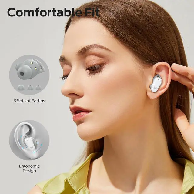 Alt view image 3 of 7 - Monster N-Lite 206 Wireless Earbuds Bluetooth 5.4 in Ear Headphones, Bluetooth Ear Buds Built-in Microphone, Touch Control, Comfortable Fit, USB-C Fast Charging, IPX6 Waterproof, 25H Playtime, White