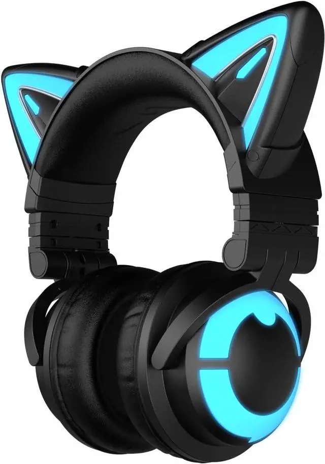 Main image of YOWU Cat Ear Headphones CE, Wired/Wireless Gaming Headsets with Seamless Live Sound Experience for PC/PE/Switch/PS4/PS5, Built-in Mic & Customizable RGB Light Effect for Anime Lovers(Black)