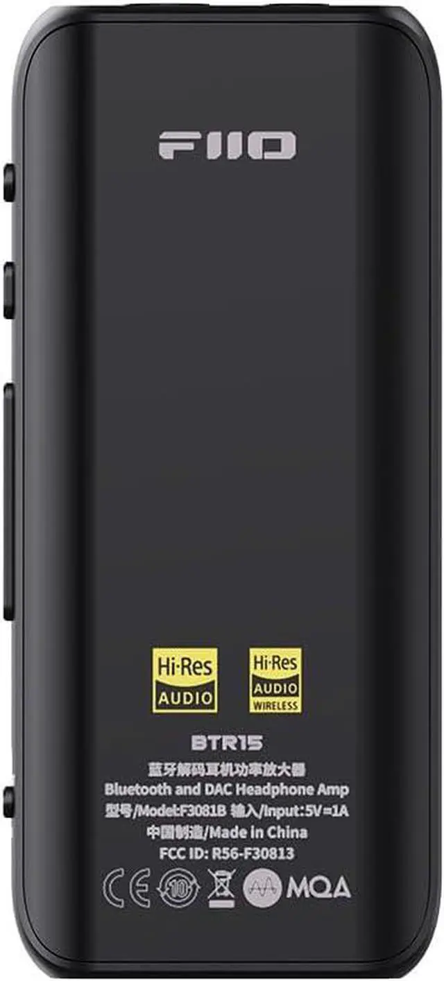 Alt view image 2 of 7 - FiiO BTR15 Headphone Amps Bluetooth 5.1 Receiver High Resolution 384K/32Bit Native DSD256 USB DAC Supports LDAC/aptX HD/MQA for Smartphones/PC/Car/Home Audio (Black)