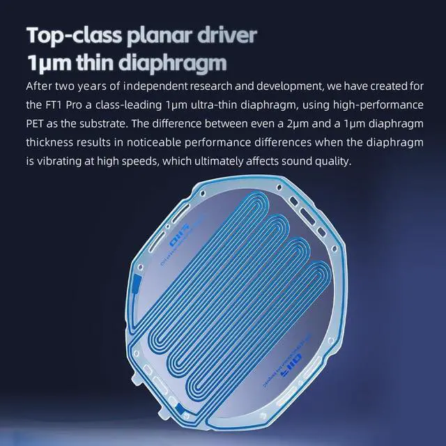 Alt view image 4 of 7 - FiiO FT1 Pro Open-Back Planar Magnetic Wired Hi-Fi Headphones for Home, Studio, Recording, High Sensitivity (Black)