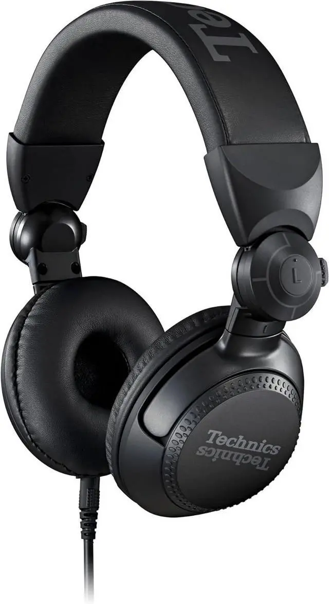 Main image of Technics Professional DJ Headphones with 40mm CCAW Voice Coil Drivers, 270° Swivel Housing and Locking Detachable Cord; Lightweight, Foldable High Input - EAH-DJ1200-K (Black)