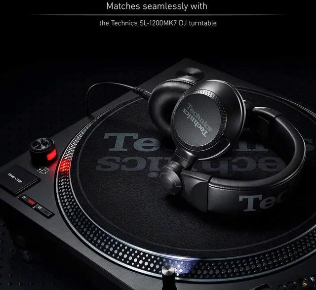 Alt view image 7 of 7 - Technics Professional DJ Headphones with 40mm CCAW Voice Coil Drivers, 270° Swivel Housing and Locking Detachable Cord; Lightweight, Foldable High Input - EAH-DJ1200-K (Black)