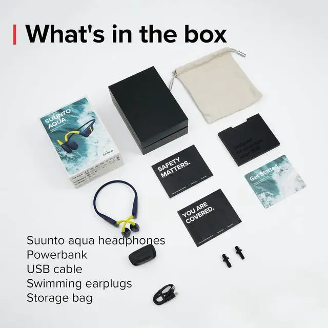 Alt view image 6 of 6 - SUUNTO Aqua Swimming Open-Ear Bluetooth Headphones, 32GB MP3 Bone Conduction Player for Running & Cycling, Head Movement Control & Dual-Mic, IP68 Waterproof, 30H Playtime w/Powerbank, Lime Blue