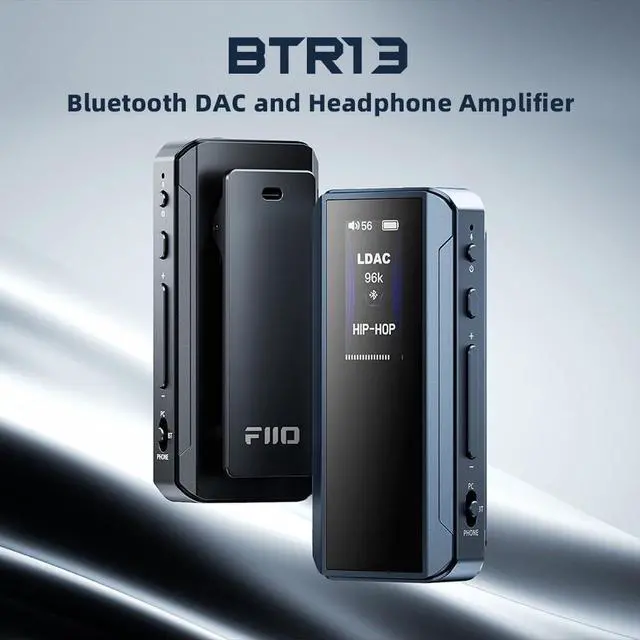 Alt view image 2 of 7 - FiiO BTR13 Bluetooth Headphone Amplifier with LDAC, aptX Adaptive, aptX HD, AAC (Dual CS43131 3.5mm Unbalanced & 4.4mm Balanced Output) (Black)