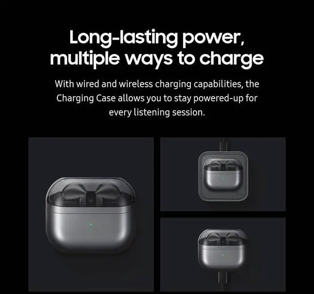 Alt view image 3 of 7 - Samsung Charging Case for Galaxy Buds3 Pro, Replacement Charger Case with USB C Cable, Wired and Wireless Charging, Bluetooth Pairing (Earbuds Not Included)