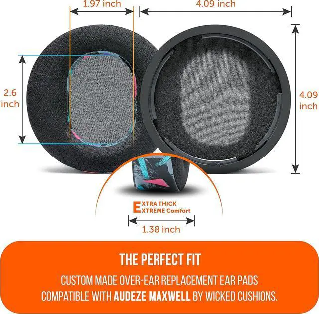 Alt view image 5 of 7 - WC Mod Kit Maxwell - Cooling Gel Earpads + Silicone Headband for Audeze Maxwell for Xbox & PS5 by Wicked Cushions | Enhanced Comfort, Cooling & Durability | 90's Black