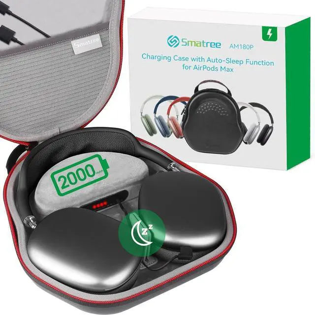Main image of Smatree Charging Case for Airpods Max Over-Ear Headphone 2024, USB-C Charging,2000mAh Battery Charging-Bag with Sleep Mode,Airpods-Max Protective Case with Auto Sleep, AirPods-Max Travel Carrying Bag