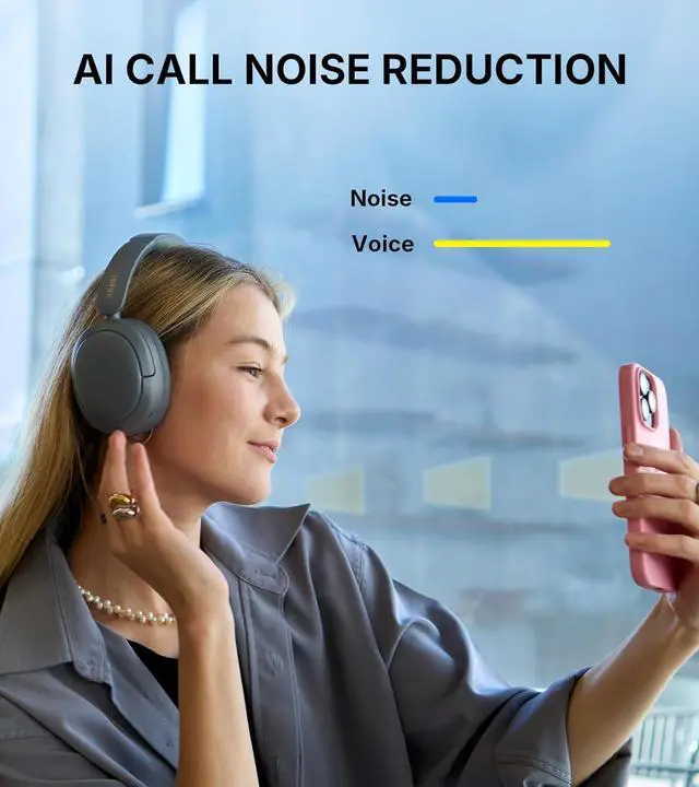 Alt view image 5 of 7 - Edifier W800BT SE Wireless Over-Ear Bluetooth 5.4 Headphones - AI Call Noise Cancellation - 45H Playtime - Fast Charging - AAC Codec - Dual Device- Game Mode - Foldable - Gray
