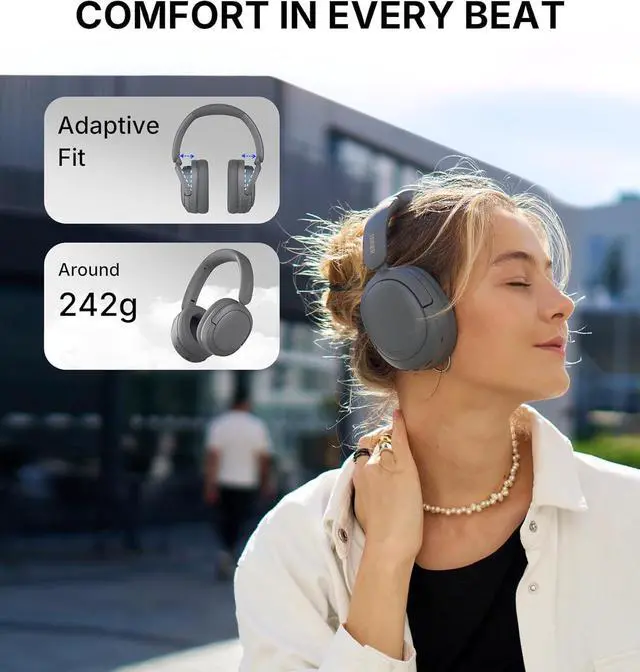 Alt view image 7 of 7 - Edifier W800BT SE Wireless Over-Ear Bluetooth 5.4 Headphones - AI Call Noise Cancellation - 45H Playtime - Fast Charging - AAC Codec - Dual Device- Game Mode - Foldable - Gray