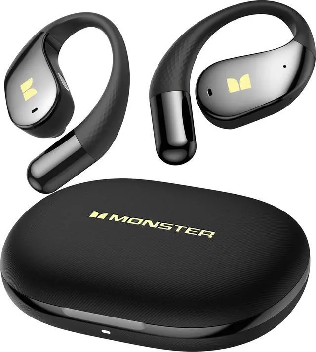 Main image of Monster Open Ear AC328 Wireless Earbuds, Open Ear Headphones 32H Playtime, Lightweight Comfort Bluetooth Earbuds, Bluetooth 6.0 Earphones Stereo Sound, Water Resistant Design for Sports, Black