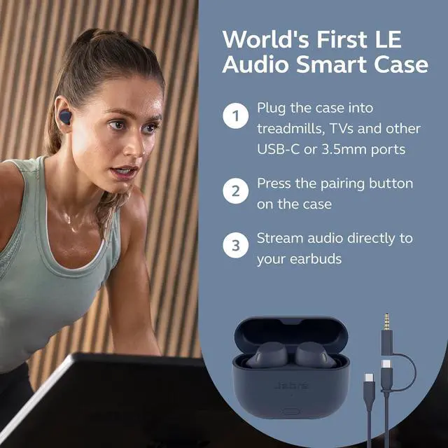 Alt view image 3 of 7 - Jabra Elite 8 Active Gen 2 Bluetooth Wireless Earbuds with Dolby Audio Spatial Sound - Advanced Workout Waterproof Headphones with Noise Cancelling, Military Grade with Smart Case - Navy
