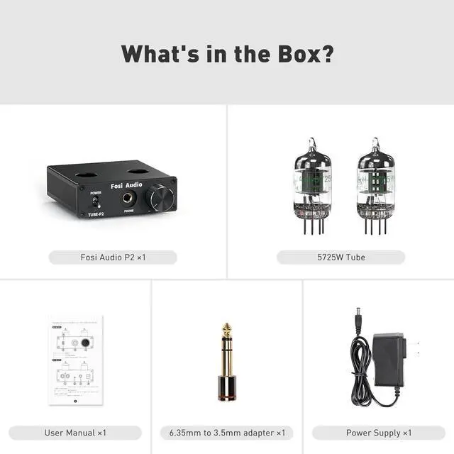 Alt view image 7 of 7 - Fosi Audio P2 Headphone Amplifier Vacuum Tube Headphone Amp Mini Hi-Fi Stereo Audio with Low Ground Noise Output Protection