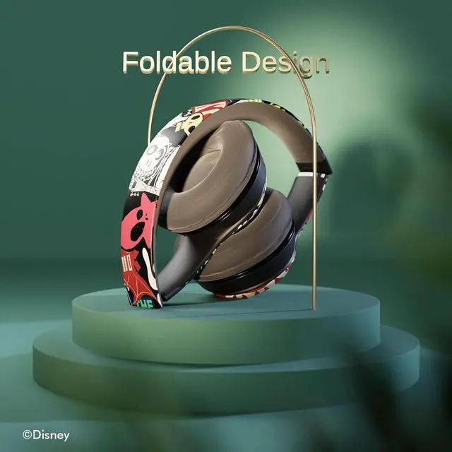 Alt view image 6 of 7 - iJoy Disney Nightmare Before Christmas Jack Sticker Bluetooth Headphones - Wireless Foldable Over-Ear Headset, Built-in Mic, Enchanting Sally & Friends Design, for Adults & Kids