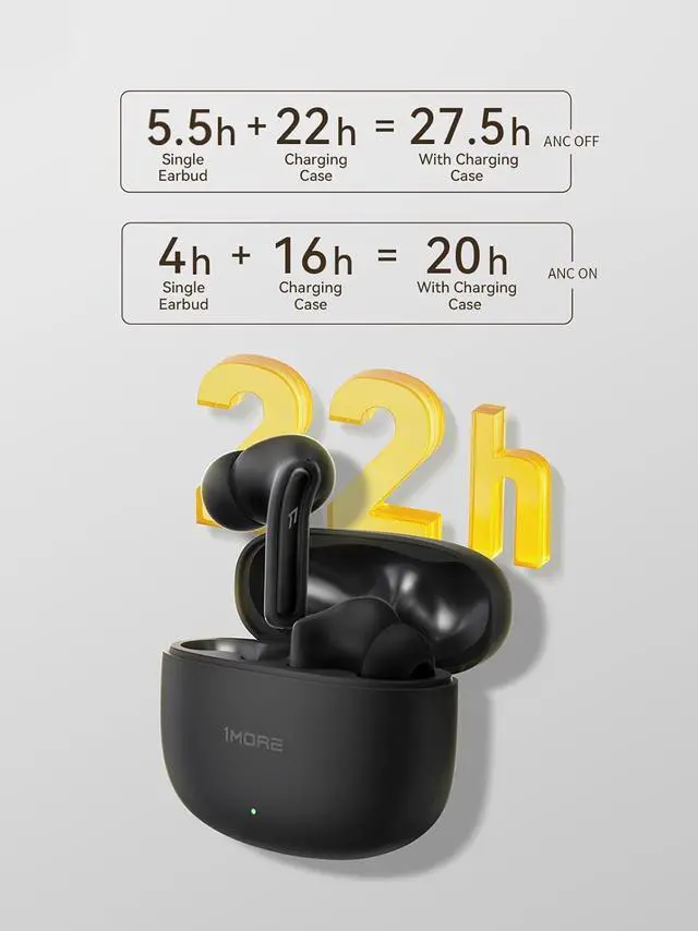Alt view image 7 of 7 - 1MORE Q21 Wireless Bluetooth Earbuds - Active Noise Cancelling Hi-Res LDAC Headphones, Titanium Drivers 4-Mic Calls App 6 EQ Presets in Ear Headphones Earphones Bluetooth 5.4, IPX5