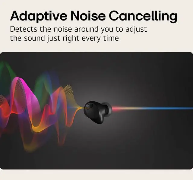 Alt view image 6 of 7 - LG Tone Free T80 Dolby Atmos True Wireless Earbuds with Adaptive Noise Cancelling, IPX4 Water Resistant, Up to 36 Hours of Battery Life, Black