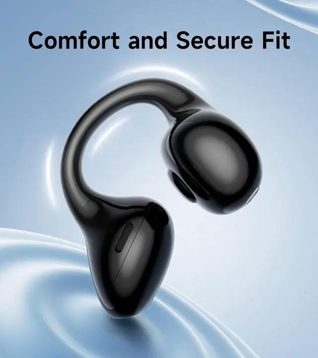 Alt view image 4 of 7 - Edifier LolliClip Open-Ear True Wireless Earbuds, Bluetooth 5.4, Hi-Res LDAC, Adaptive ANC, Health Monitoring, Spatial Audio, Interchangeable Design, Multipoint, App Control, IP56, Black