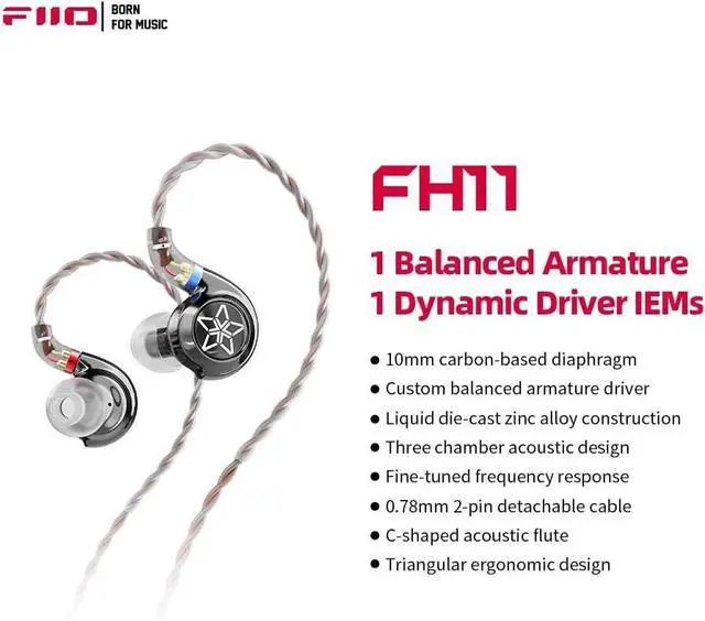 Alt view image 4 of 7 - FiiO FH11 Carbon Based Diaphragm in Ear Monitors