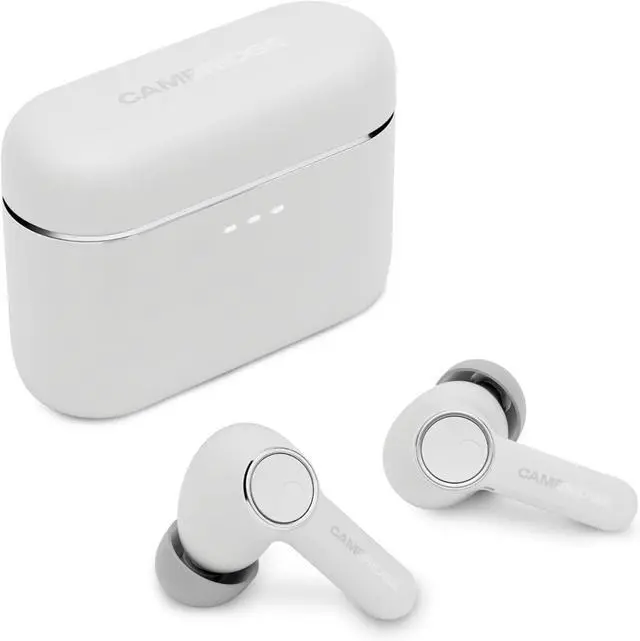 Main image of Cambridge Audio Melomania A100 Earbuds - in Ear True Wireless Headphones with Adaptive Active Noise Cancelling, aptX Lossless Bluetooth, Up to 39 Hour Battery Life with Charging Case - White