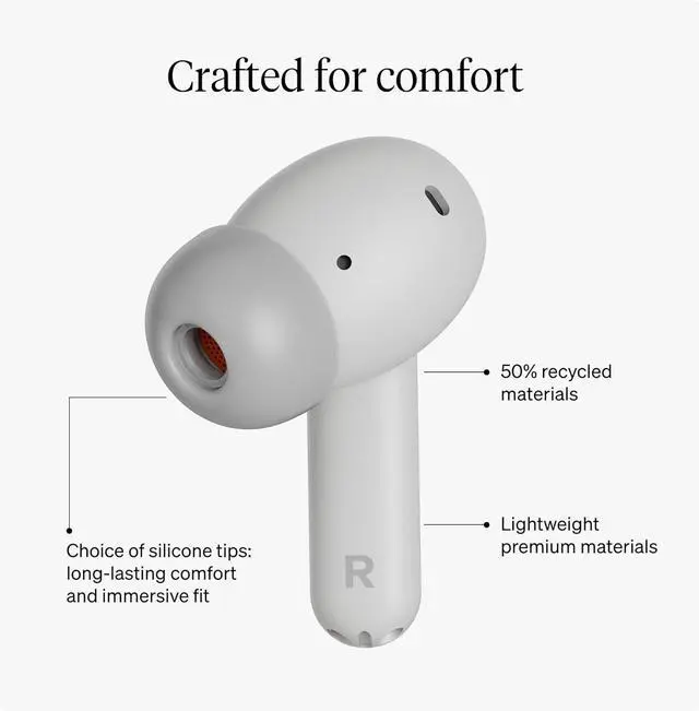Alt view image 4 of 6 - Cambridge Audio Melomania A100 Earbuds - in Ear True Wireless Headphones with Adaptive Active Noise Cancelling, aptX Lossless Bluetooth, Up to 39 Hour Battery Life with Charging Case - White
