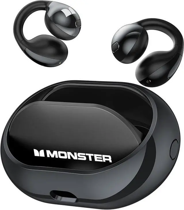 Main image of Monster Open Ear AC600 Headphones, Bluetooth 5.4 Wireless Earbuds with HiFi Stereo, Clip-On Earbuds with ENC Clear Call, 21H Playtime, IPX6 Waterproof Wireless Headphones for Exercise Outdoor Sports