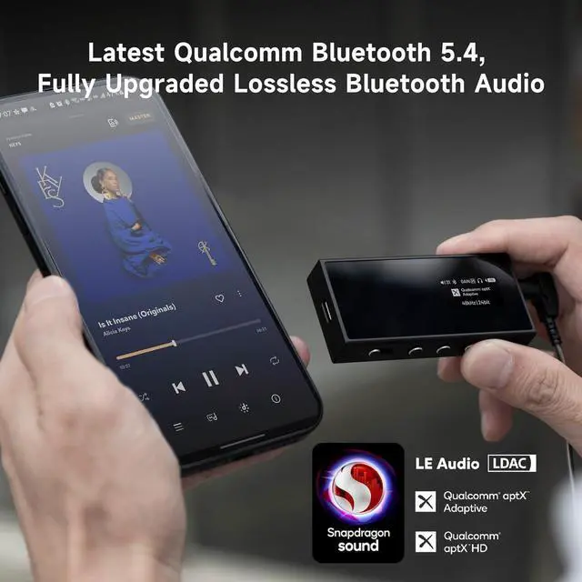 Alt view image 3 of 7 - M18i Headphone Amplifier Bluetooth 5.4 Receiver Portable USB DAC Amps High Resolution with 4.4mm and 3.5mm Dual Outputs Supports PCM 384kHz/DSD256 LDAC Lossless for Smartphones/PC/Laptops