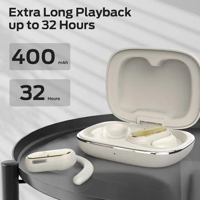 Alt view image 7 of 7 - Monster Open Ear AC312 Headphones, Bluetooth 5.4, Wireless Earbuds with ENC Noise-Cancelling Mic, Immersive Stereo Sound by 16mm Large Drivers, Clear Calls, 32H Playtime, Sport Earbuds for Gym