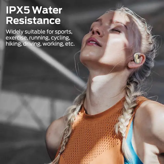 Alt view image 5 of 7 - Monster Open Ear AC312 Headphones, Bluetooth 5.4, Wireless Earbuds with ENC Noise-Cancelling Mic, Immersive Stereo Sound by 16mm Large Drivers, Clear Calls, 32H Playtime, Sport Earbuds for Gym