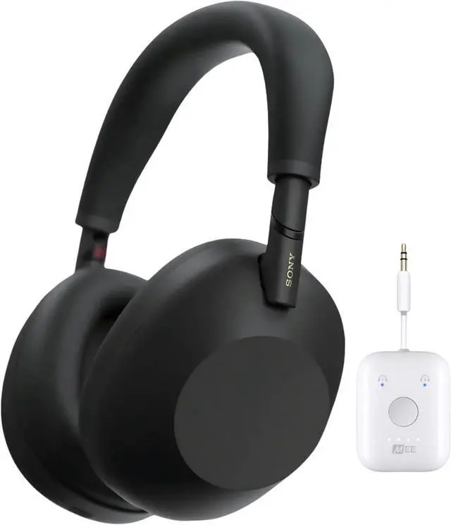 Main image of SONY WH-1000XM6 Wireless Noise-Canceling Headphones with QN3 Processor (Black) Bundle with Connect Air in-Flight Bluetooth Wireless Audio Transmitter (2 Items).