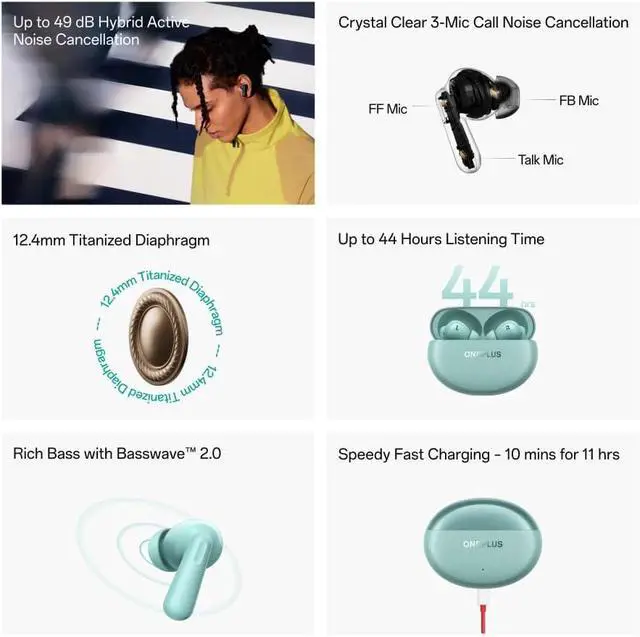 Alt view image 2 of 2 - OnePlus Nord Buds 3 Pro Auriculares Bluetooth Verde (Soft Jade)