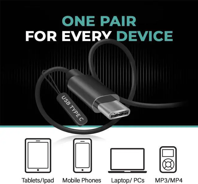 Alt view image 3 of 7 - 50 Pack - Bulk USB-C Earbuds Wired for iPhone 16/15 Pro Max, Type C Headphones for iPad Pro, Galaxy S23/S22/S21, Chromebook, MacBook, Pixel 7/6/5/4, Android, Laptop & Tablets