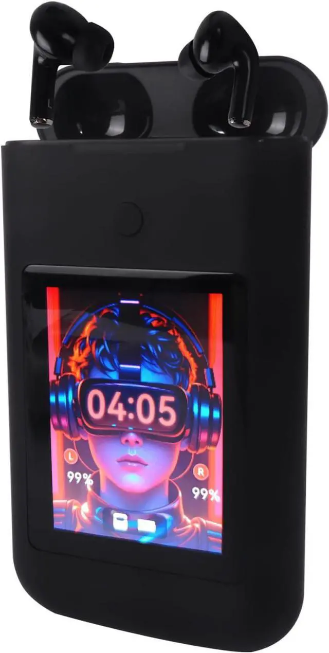 Main image of Wireless Earbuds Bluetooth 5.3 Headphones,Long Playtime Ear Buds with Mic Waterproof in Ear Earphones Charging Case with Multi Functions LED Full Color Touch Screen for Android iOS Phones Sport,Black