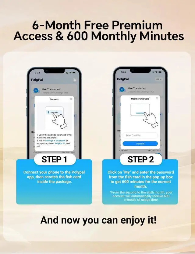 Alt view image 7 of 7 - Polypal P1 AI Translation Earbuds  Supports 138 Languages, 600 Minutes/Month, Ideal for Live Speech and Video, Spanish-English Translator Headphones for Immigrants, Compatible with iOS & Android