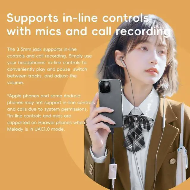 Alt view image 4 of 6 - FiiO/Snowsky Melody Headphone Amplifier Portable DAC with 4.4mm and 3.5mm Headphones Outputs Support DSD256, 10-Band PEQ for Android/iOS/Mac/Windows (Walnut)