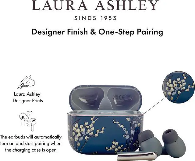 Alt view image 3 of 5 - Laura Ashley Skylark True Wireless Earbuds for iPhone & Android - (ENC) Enhanced Noise Cancelling Bluetooth Earbuds with Mic - Up to 45 Hours Battery Life 5.4 Bluetooth Ear Buds - in Ear Headphones