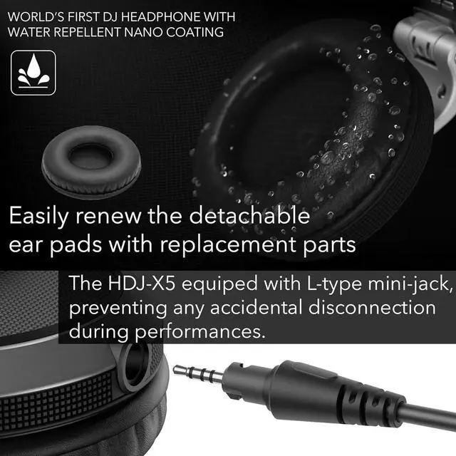 Alt view image 7 of 7 - Pioneer DJ HDJ-X5 Over-Ear DJ Headphones - Silver Bundle with Case, Stand, and Austin Bazaar Polishing Cloth