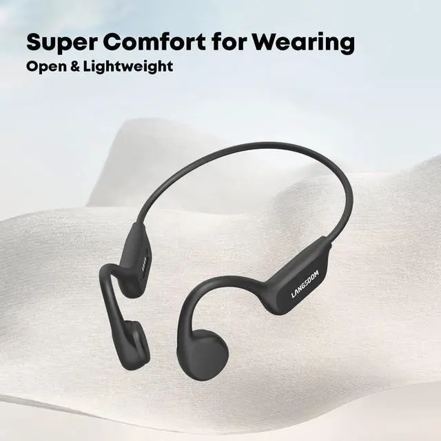 Alt view image 7 of 7 - Langsdom BE17 Bone Conduction Headphones, Open-Ear, IPX8 Waterproof, 10 Hours Playtime, Bluetooth 5.4, 32GB Built-in Memory, Lightweight and Comfortable for Sports & Running