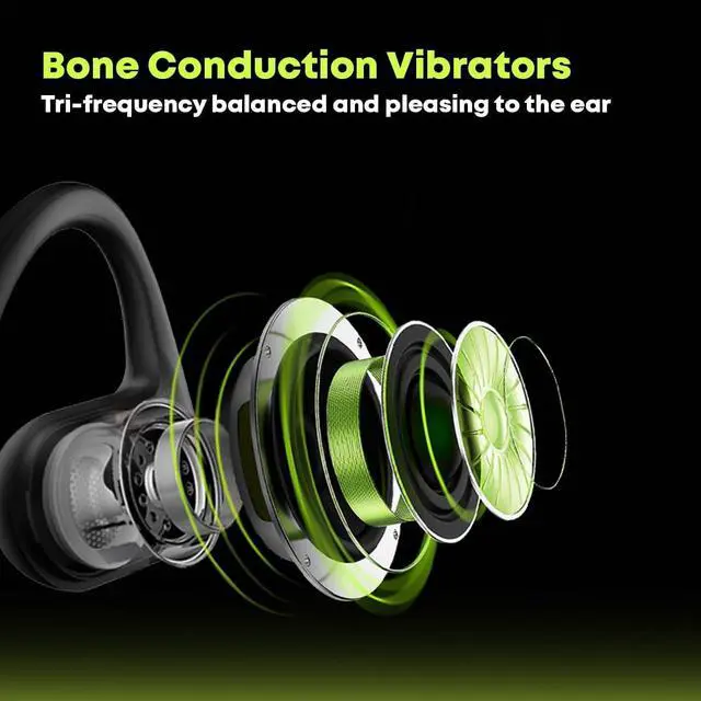 Alt view image 3 of 7 - Langsdom BE17 Bone Conduction Headphones, Open-Ear, IPX8 Waterproof, 10 Hours Playtime, Bluetooth 5.4, 32GB Built-in Memory, Lightweight and Comfortable for Sports & Running