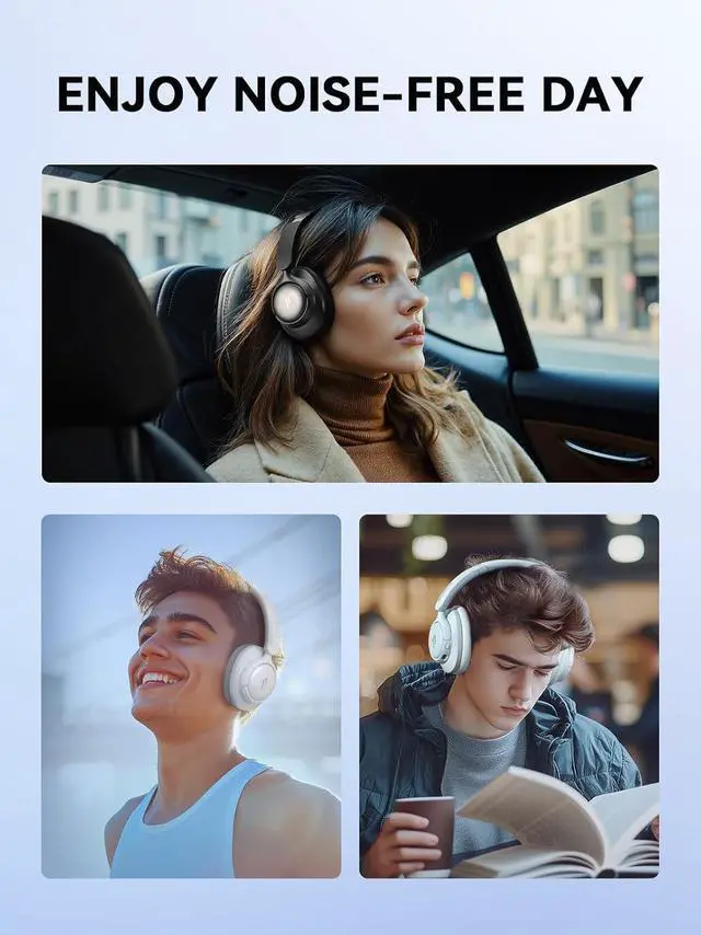 Alt view image 6 of 7 - 1MORE SonoFlow SE HQ31 Wireless Bluetooth Headphones -42dB Noise Cancelling Over-Ear Bluetooth Headset with Hi-Res Audio, 90H Playtime, LDAC, All-Day Comfort for Travel Work Gaming, Pink