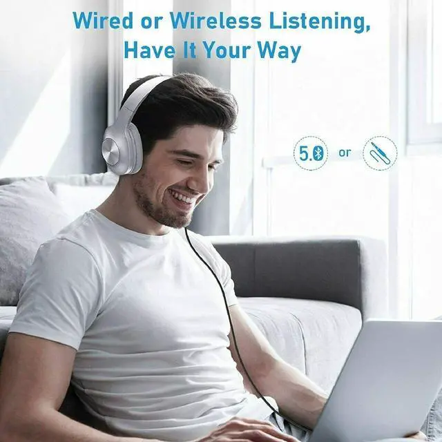 Alt view image 5 of 6 - Wireless Headphones Foldable Headset Compatible with Samsung Galaxy Z Flip7/Z Flip7 FE, w Mic Hands-Free Earphones Earbuds Over Ear